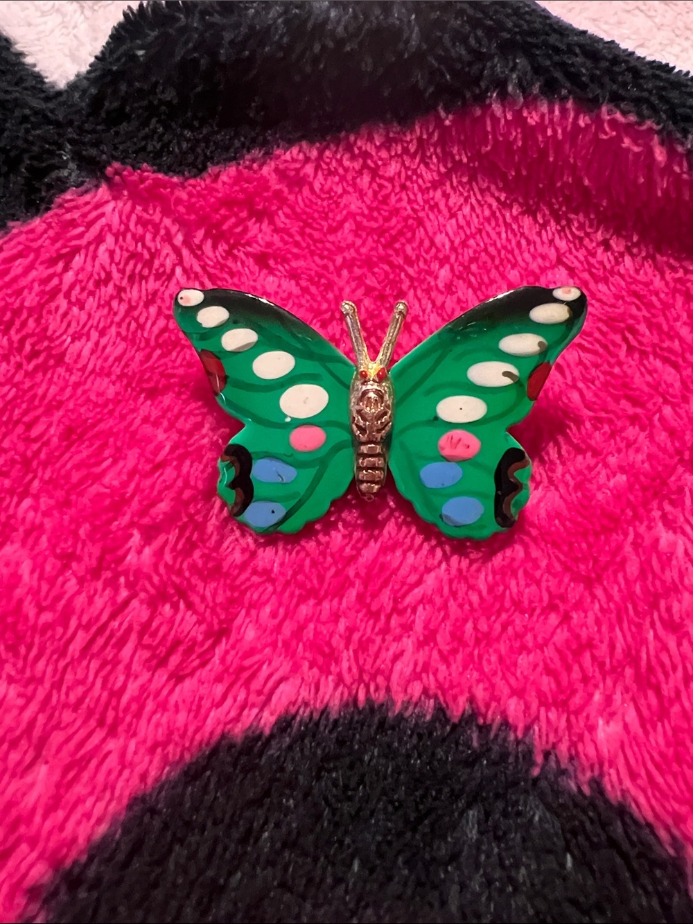 Green Butterfly broche with Gold Accent